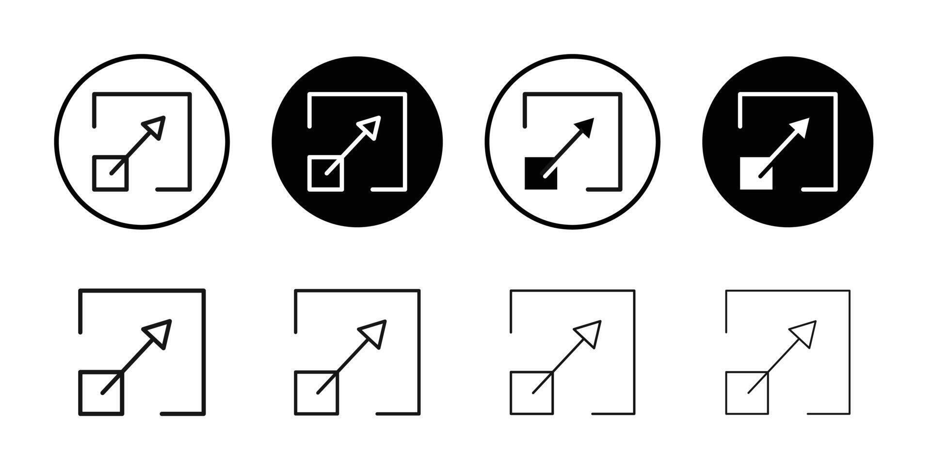 Resize icon Black and white outline vector
