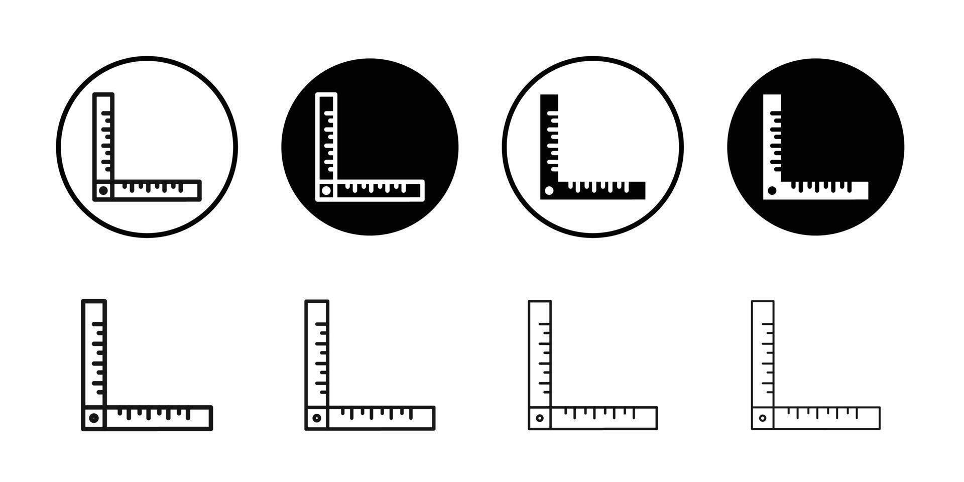 Ruler combined icon Black and white outline vector
