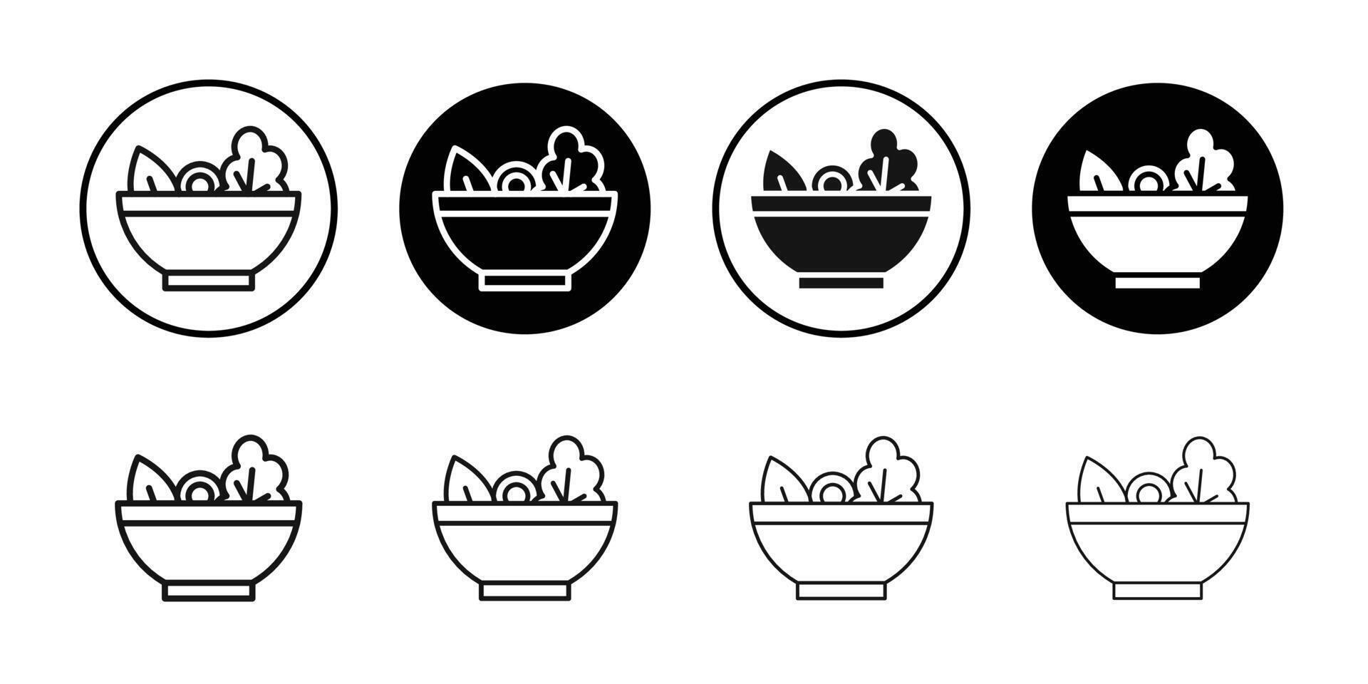 Salad icon Black and white outline vector