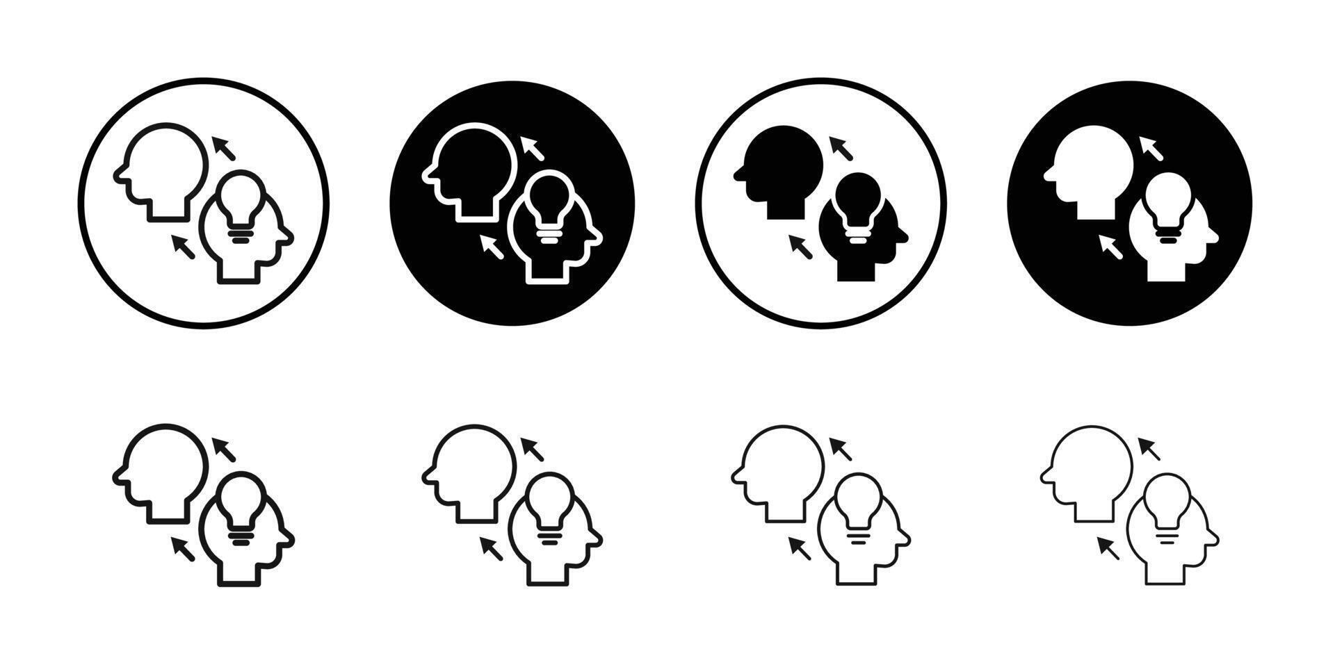 Share thoughts icon Black and white outline vector