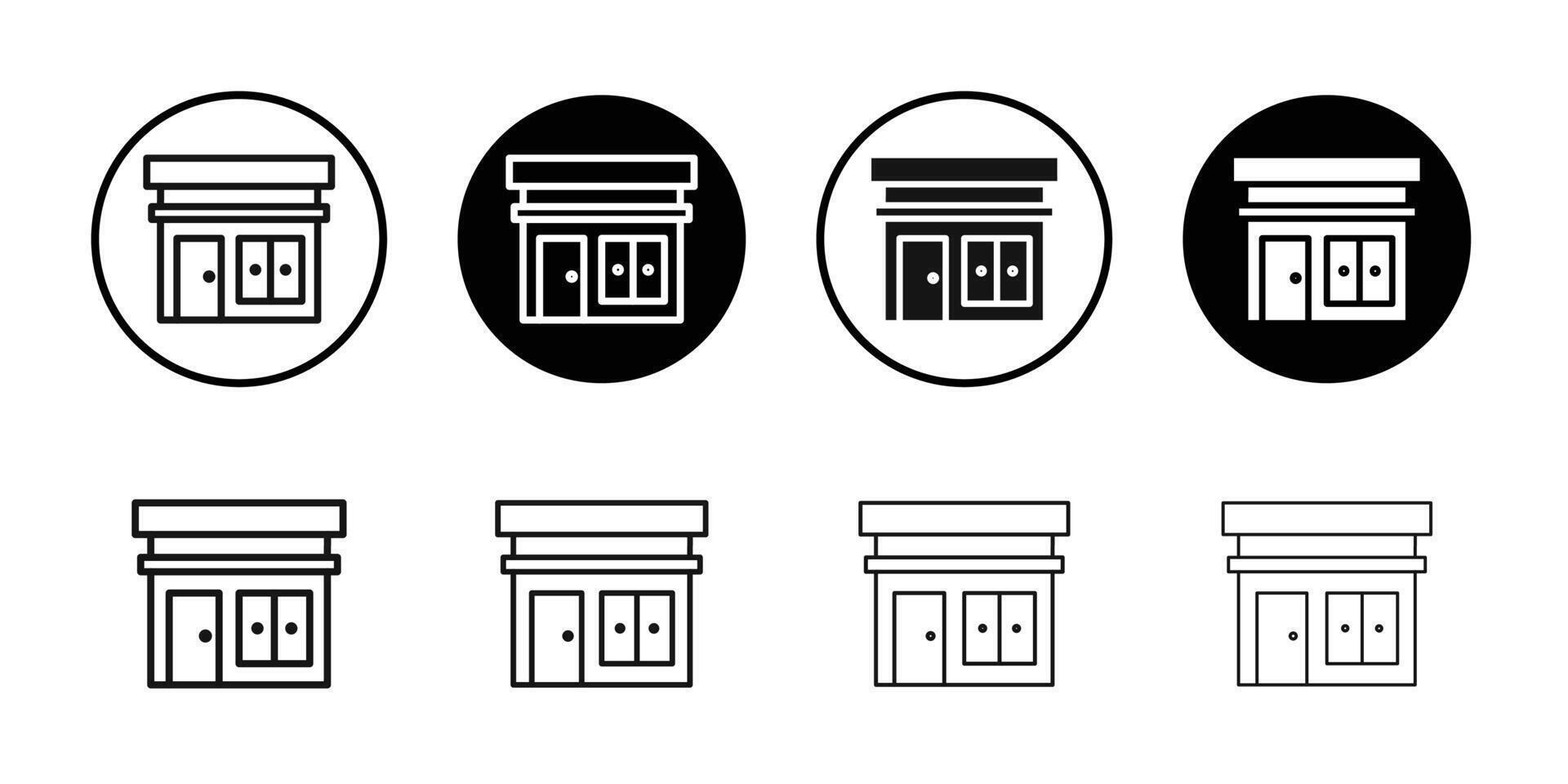 Store icon Black and white outline vector