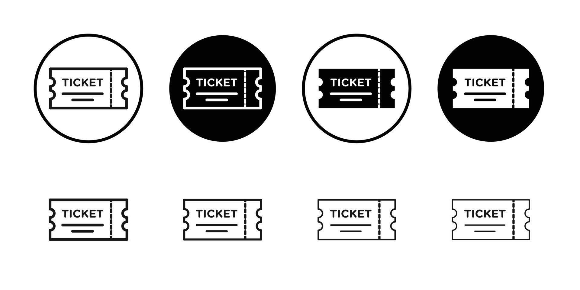 Ticket icon Black and white outline vector