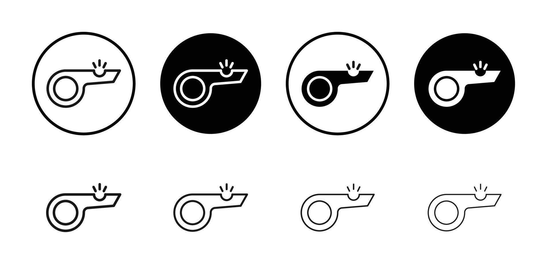 Whistle icon Black and white outline vector