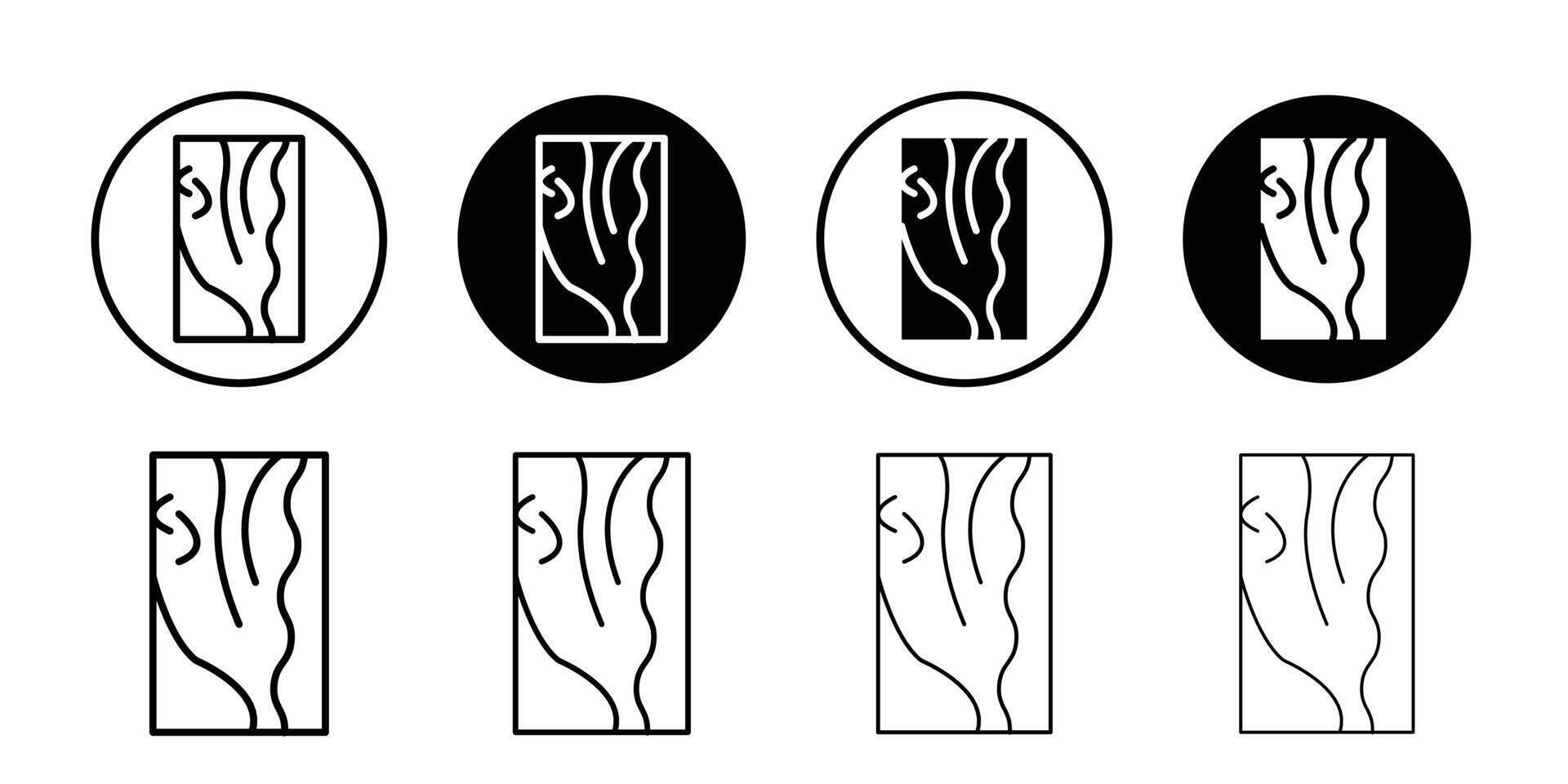 Wood board icon Black and white outline vector