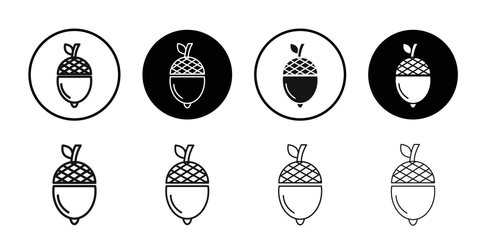 acorn icon logo sign set outline vector