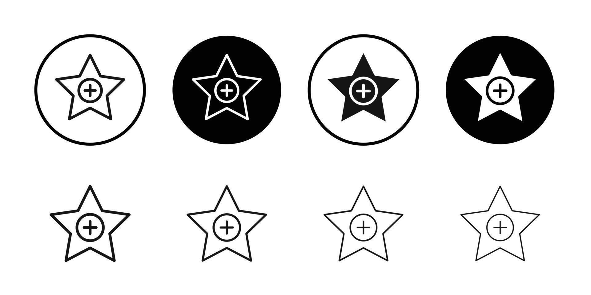 Add to favorite icon logo sign set outline vector