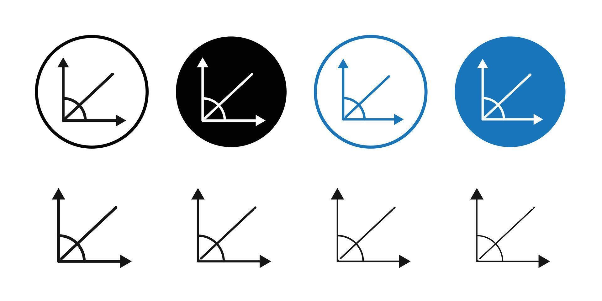 angle inclination icon logo sign set outline vector