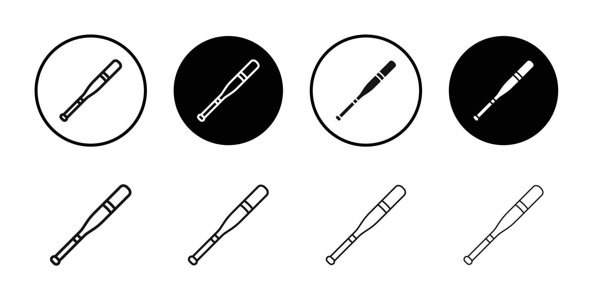 Baseball bat icon logo sign set outline vector