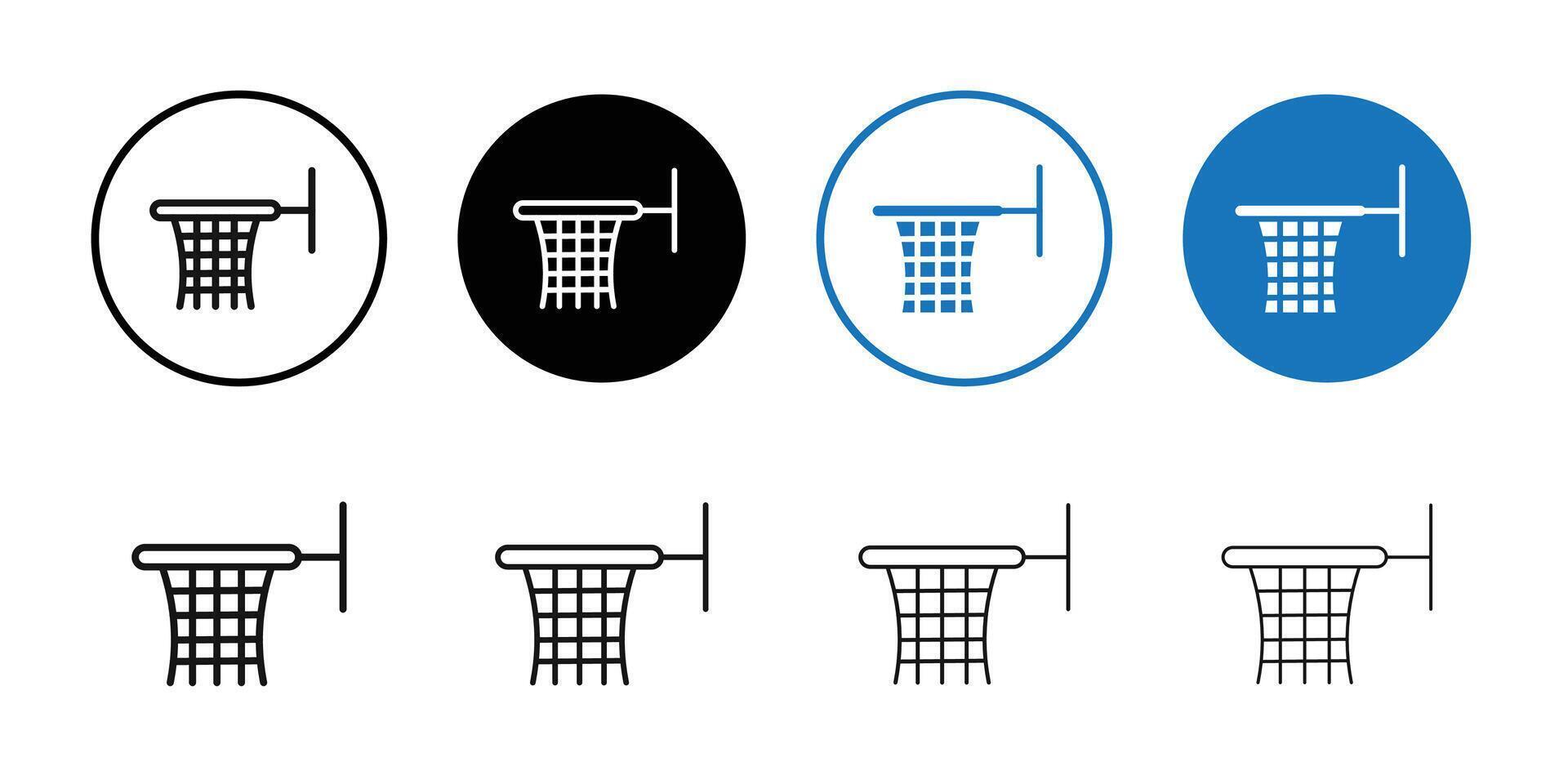 Basketball Hoop icon logo sign set outline vector