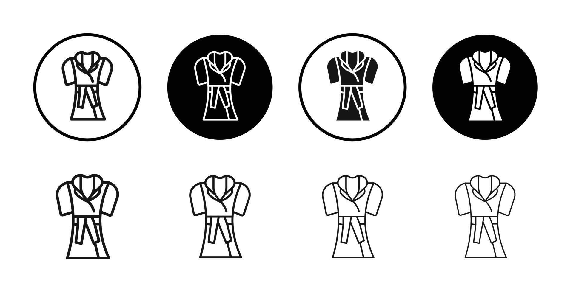 Bathrobe icon logo sign set outline vector