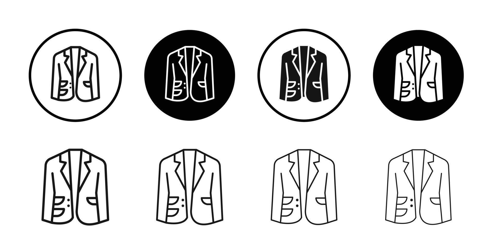 Blazer icon logo sign set outline vector