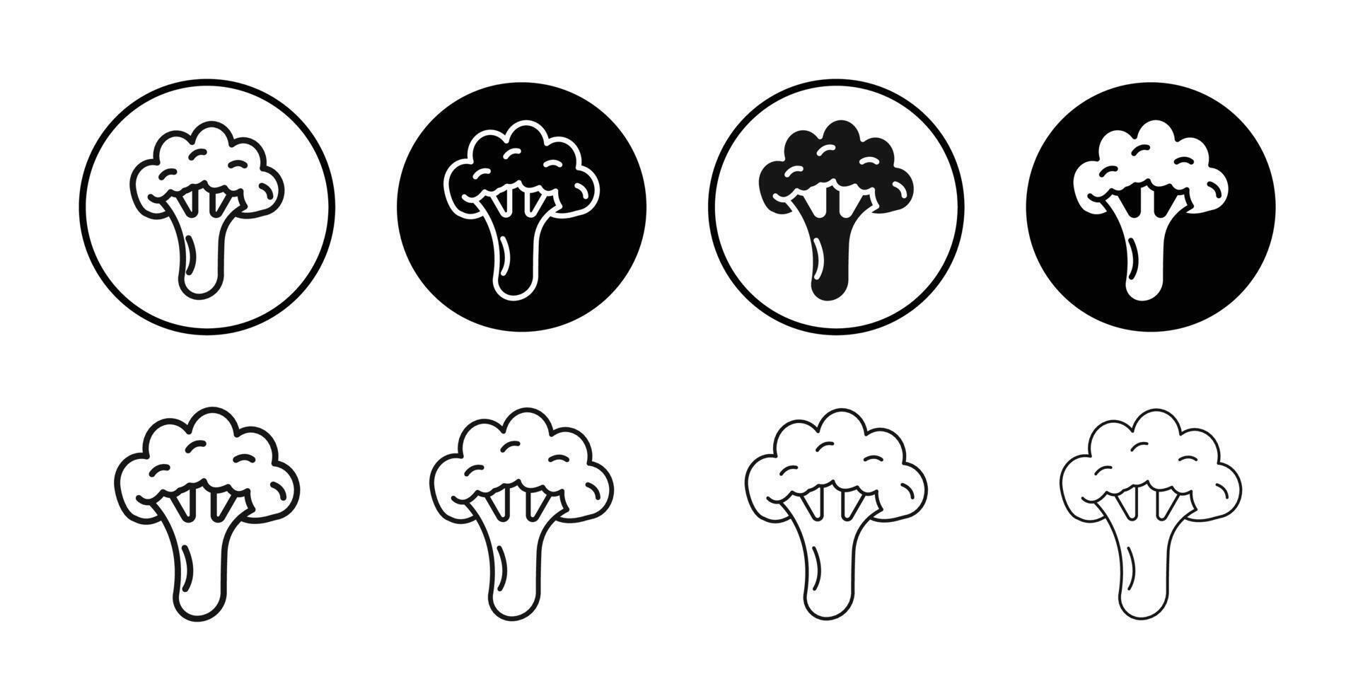 broccoli icon logo sign set outline vector