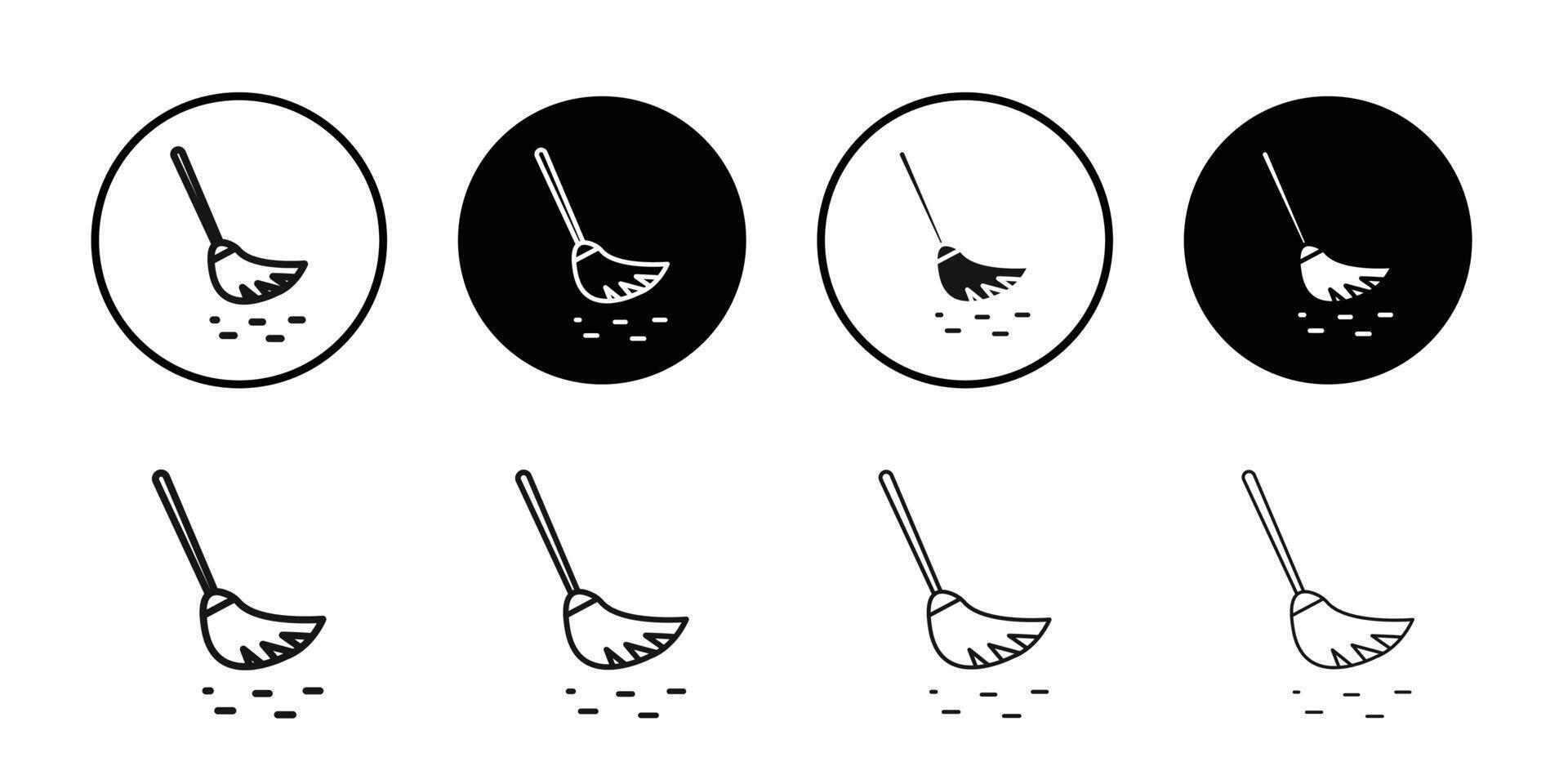 broom icon logo sign set outline vector