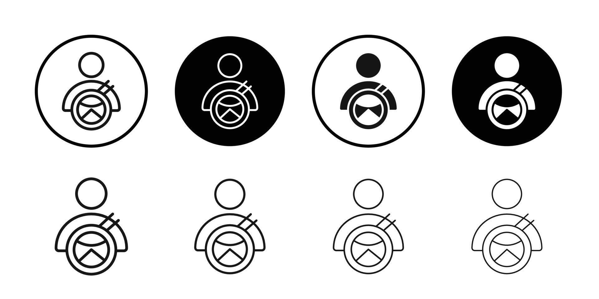 car driver icon logo sign set outline vector