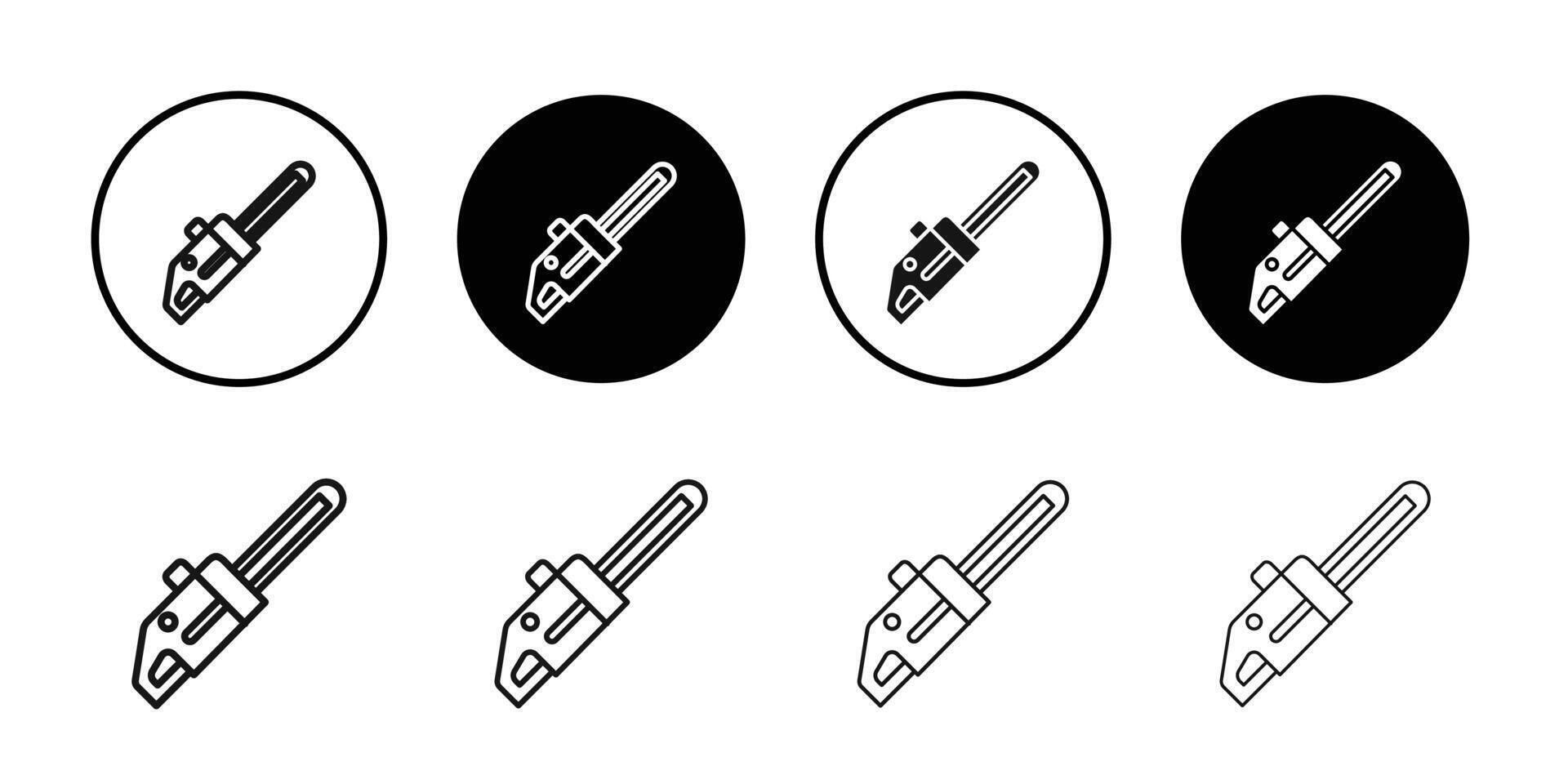 Chainsaw icon logo sign set outline vector