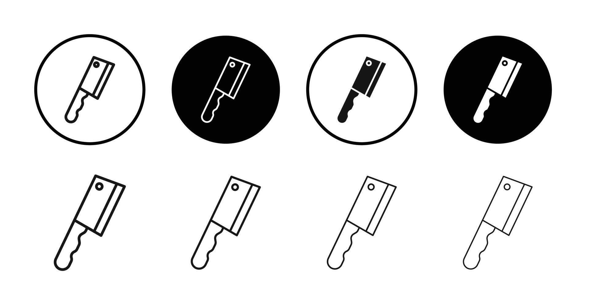 cooking chef knife icon logo sign set outline vector