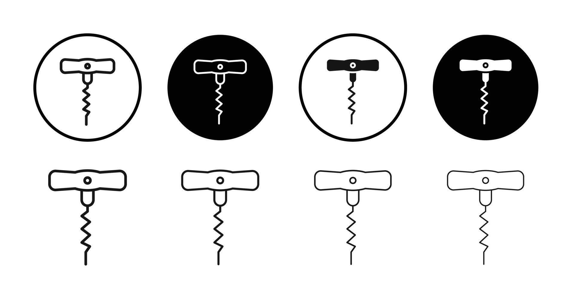 corkscrew icon logo sign set outline vector
