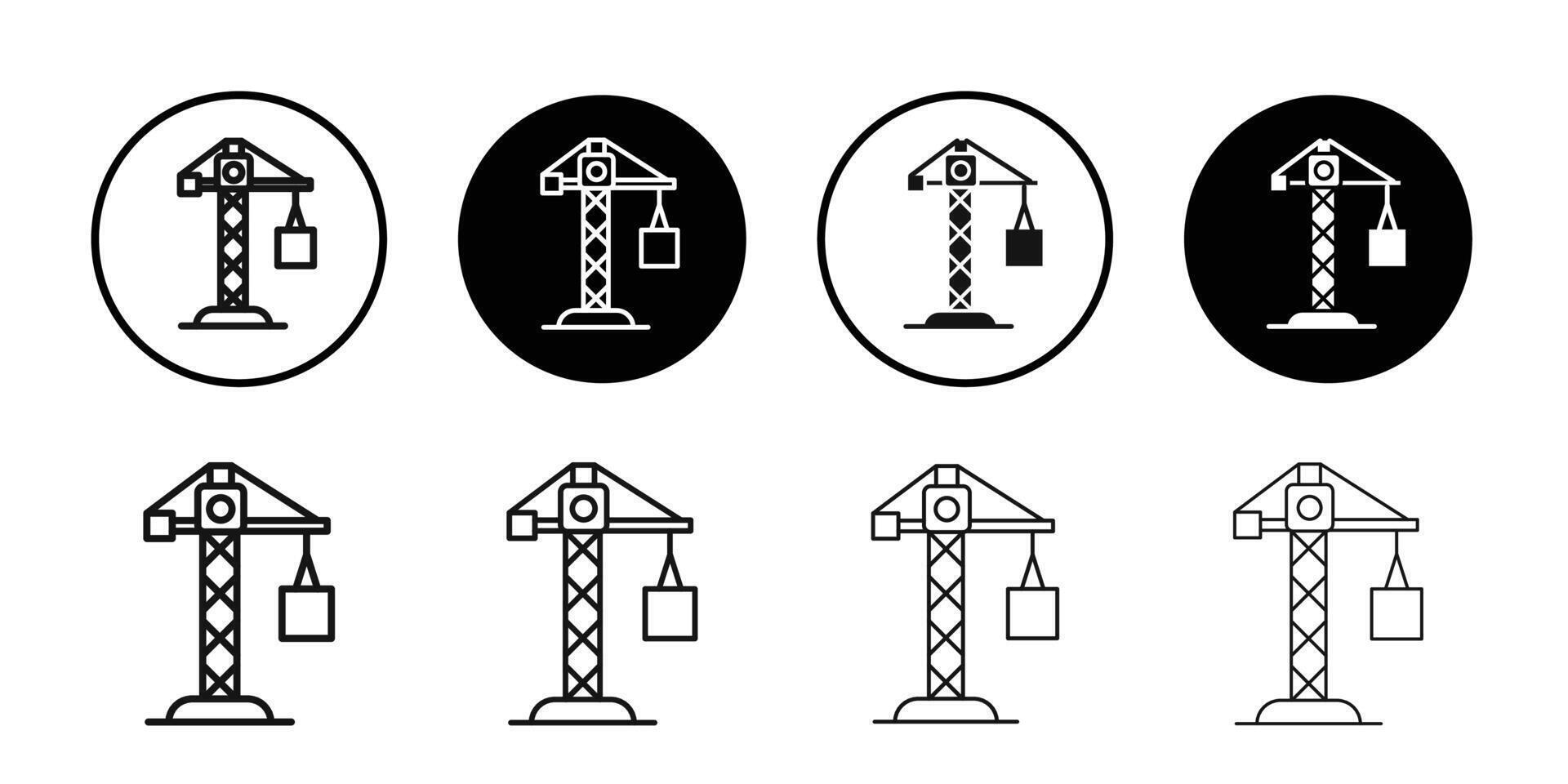 crane icon logo sign set outline vector