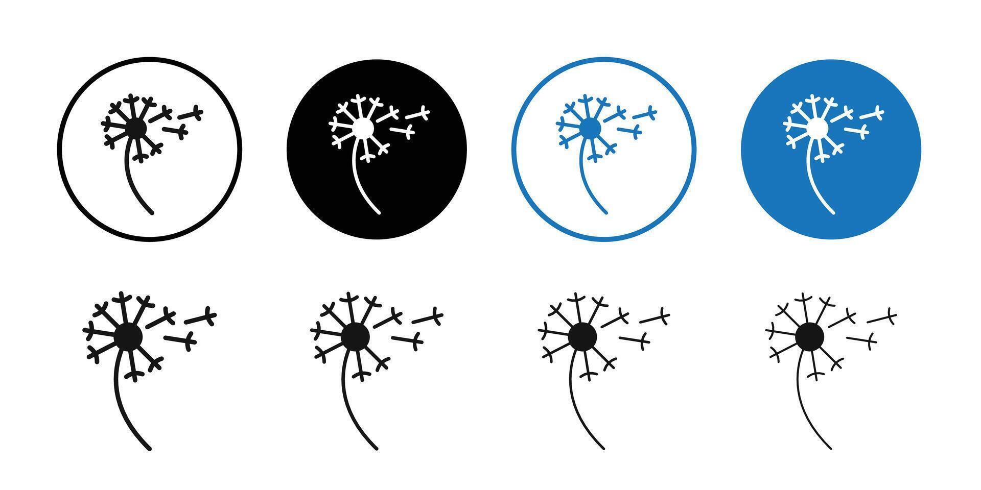 dandelion icon logo sign set outline vector