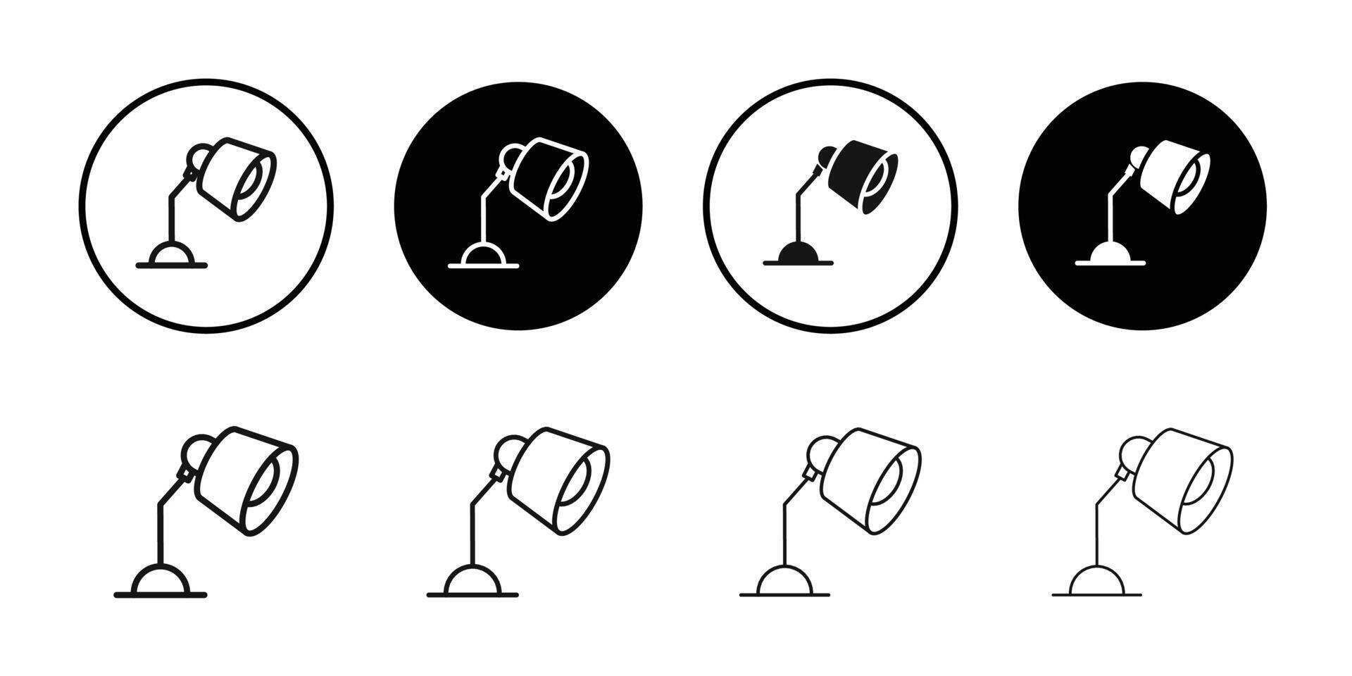 desk lamp icon logo sign set outline vector