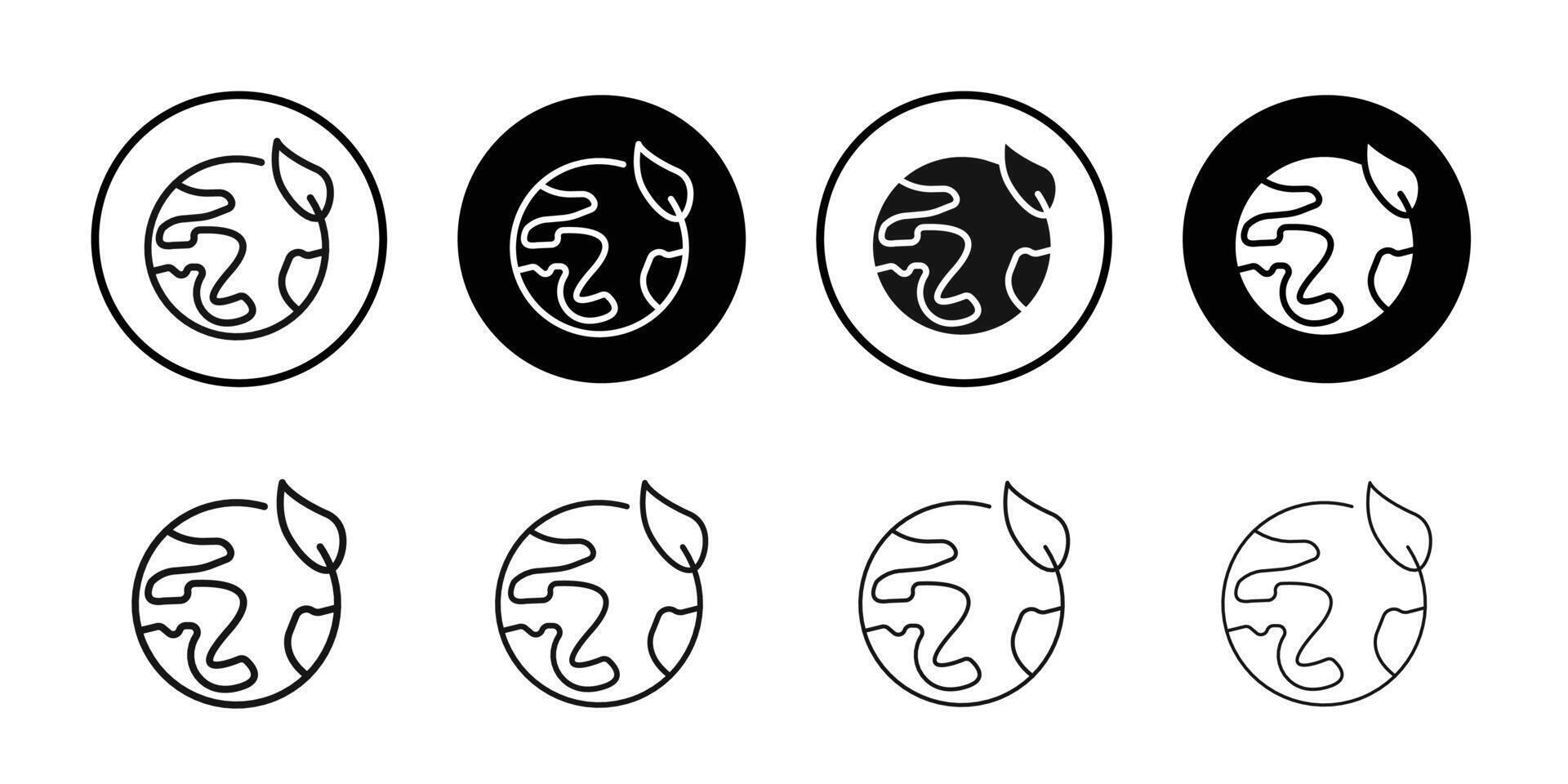 earth environment icon logo sign set outline vector