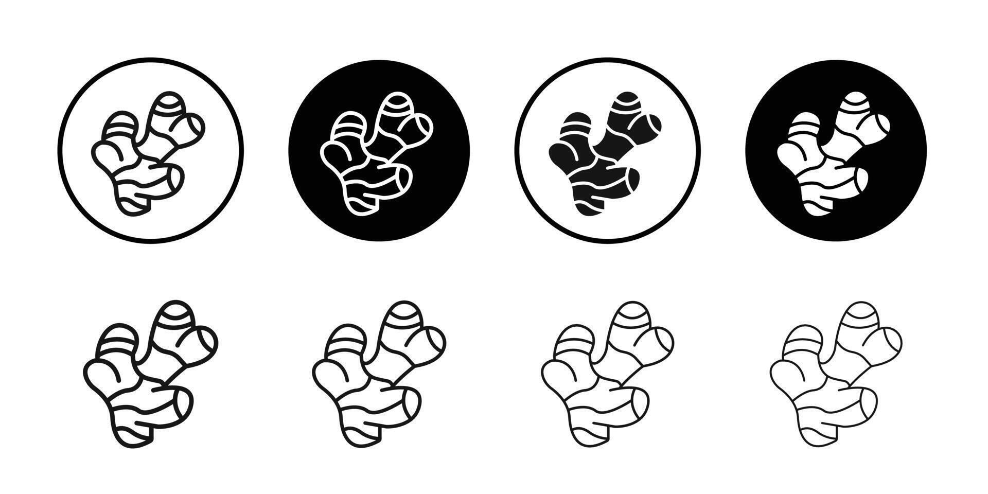 ginger icon logo sign set outline vector