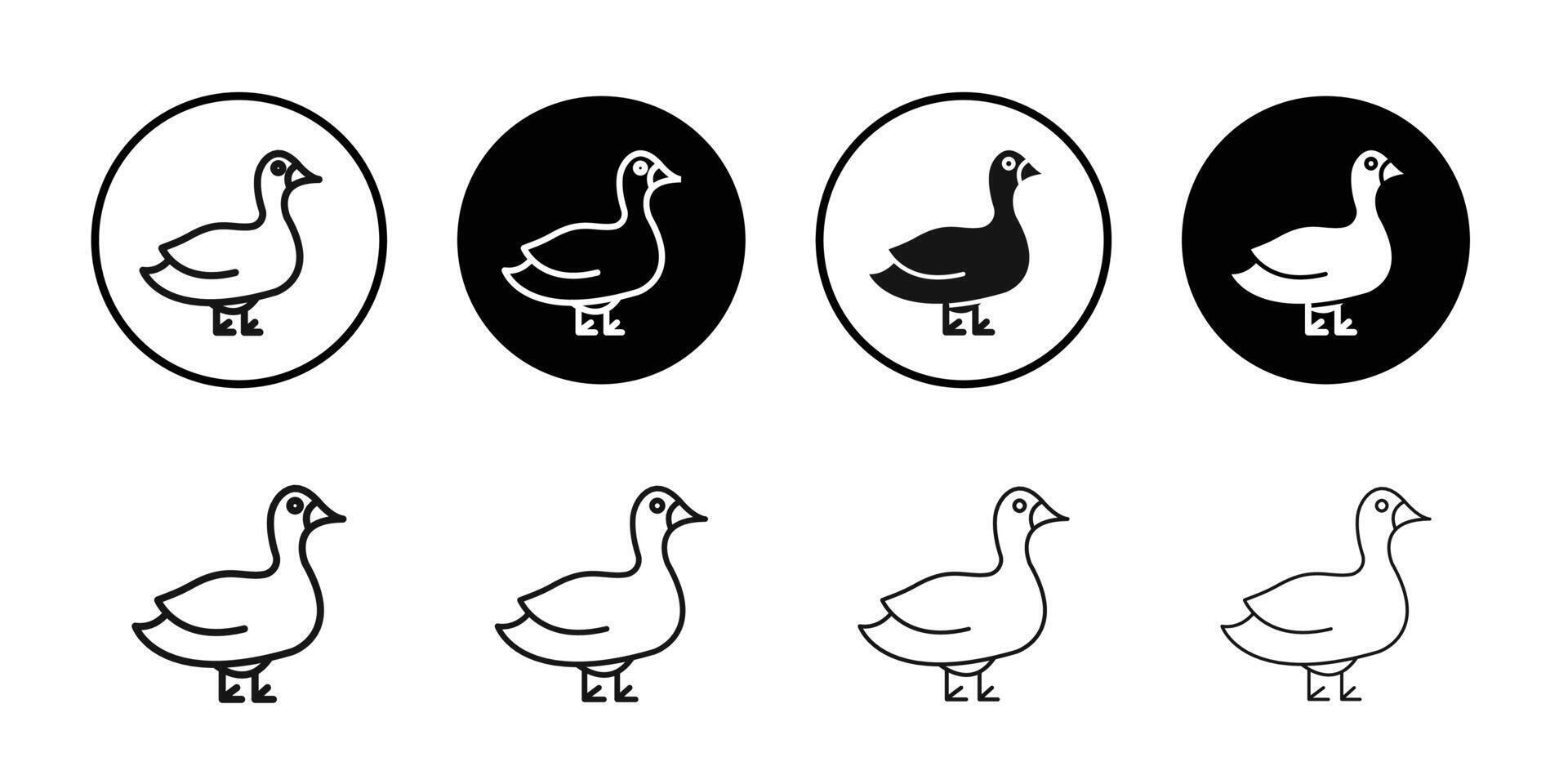 Goose icon logo sign set outline vector