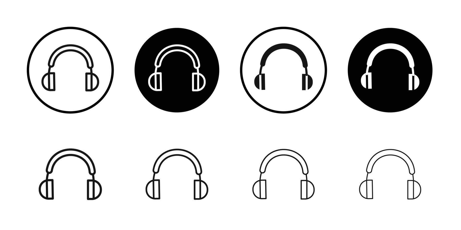 Helpdesk Headphone icon logo sign set outline vector