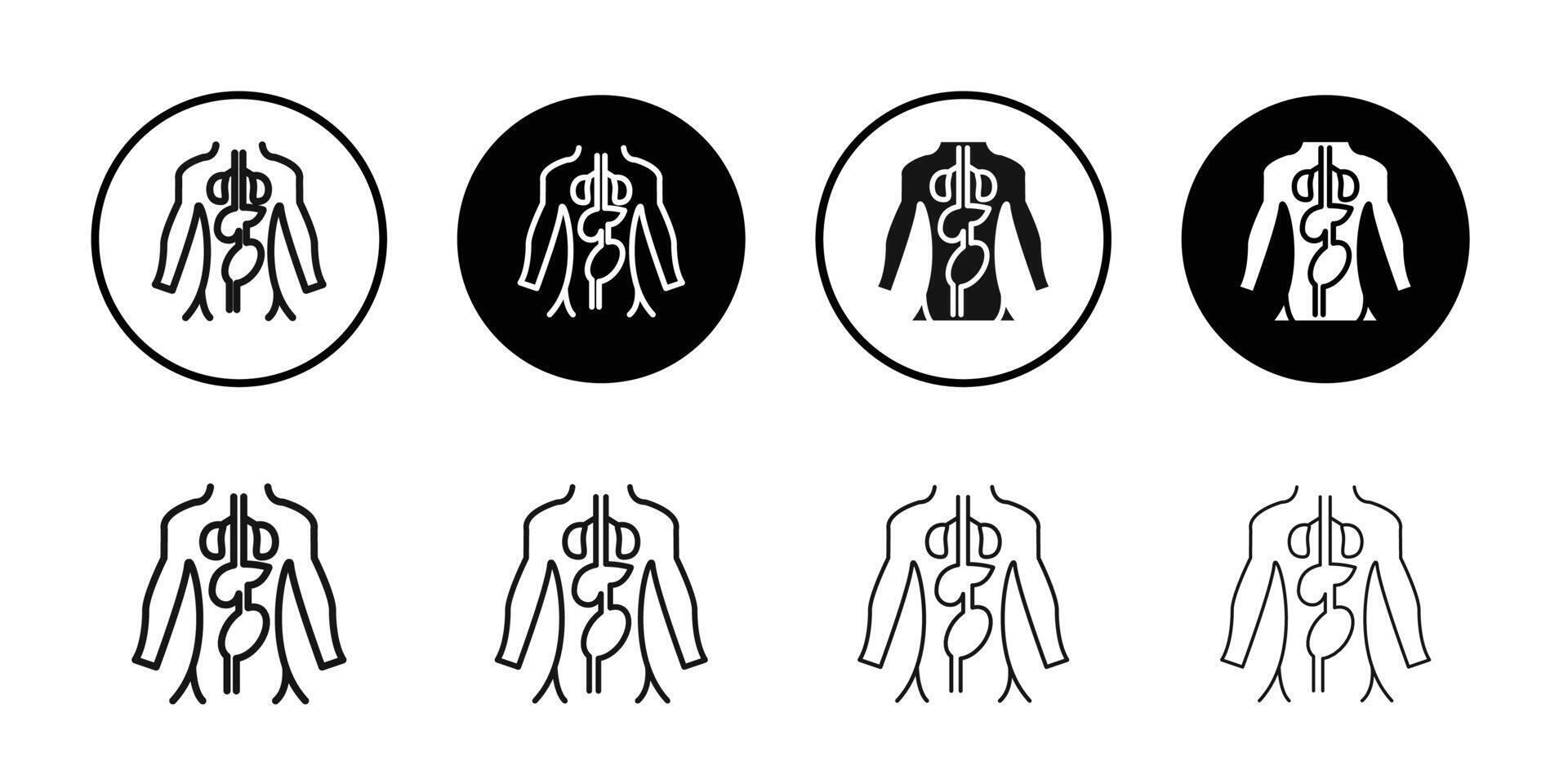 human body anatomy icon logo sign set outline vector