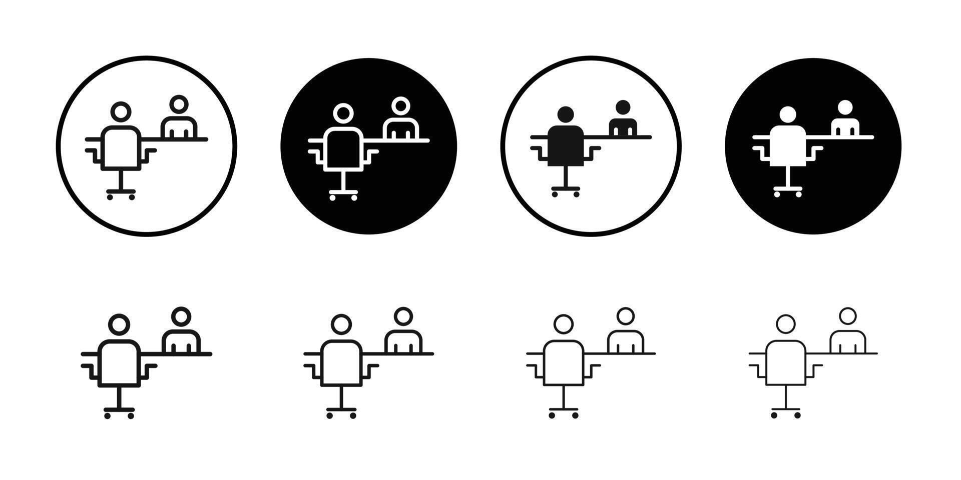 Job interview icon logo sign set outline vector