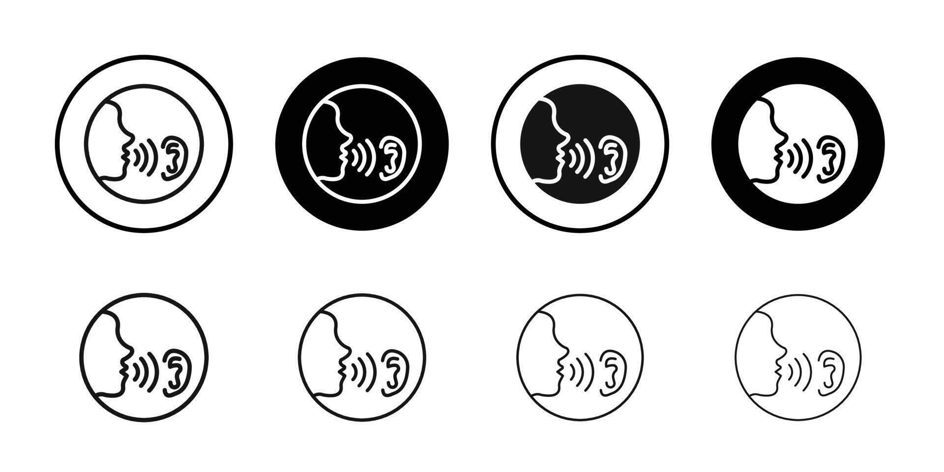 listen carefully icon logo sign set outline vector