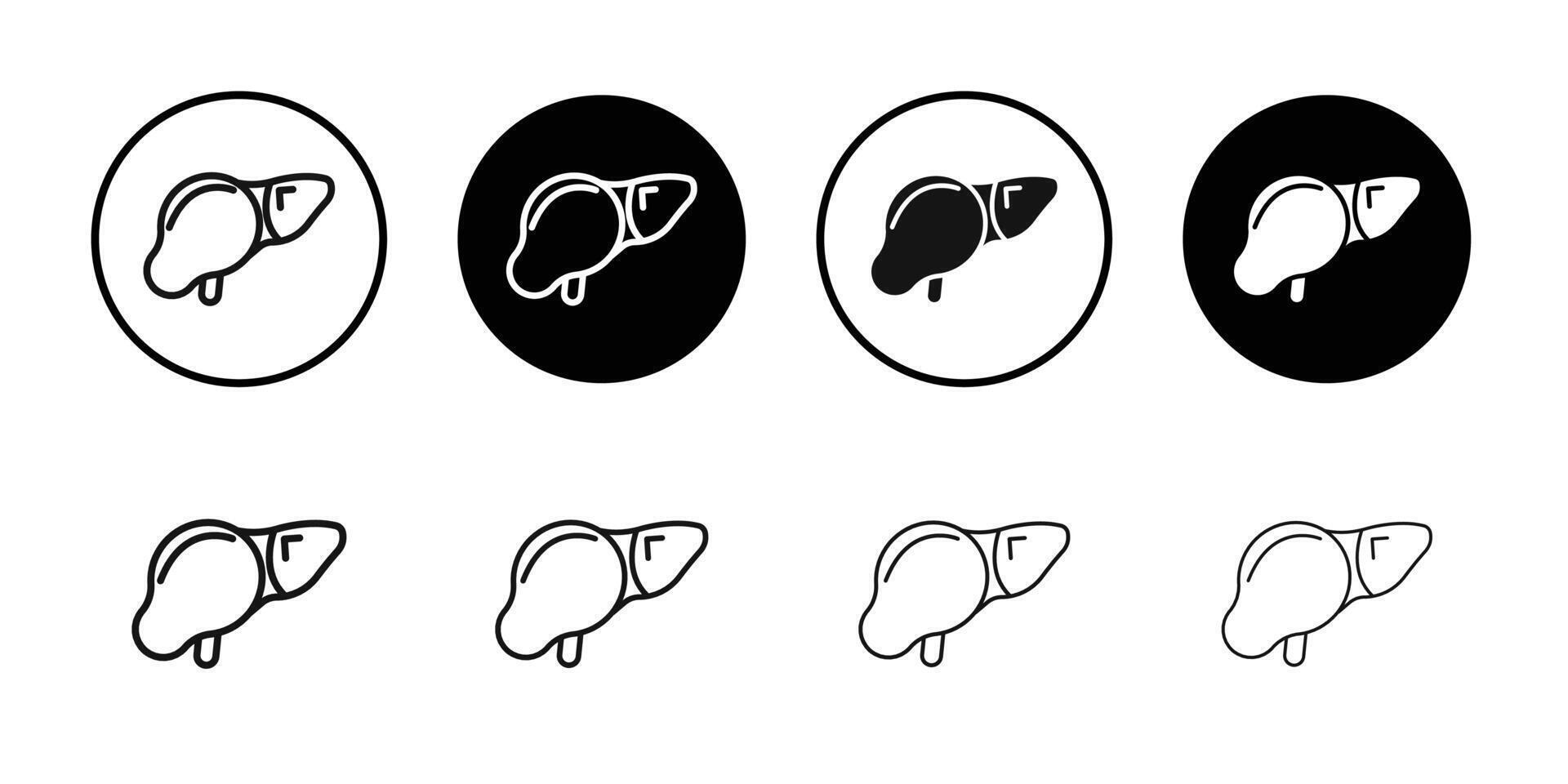 liver icon logo sign set outline vector