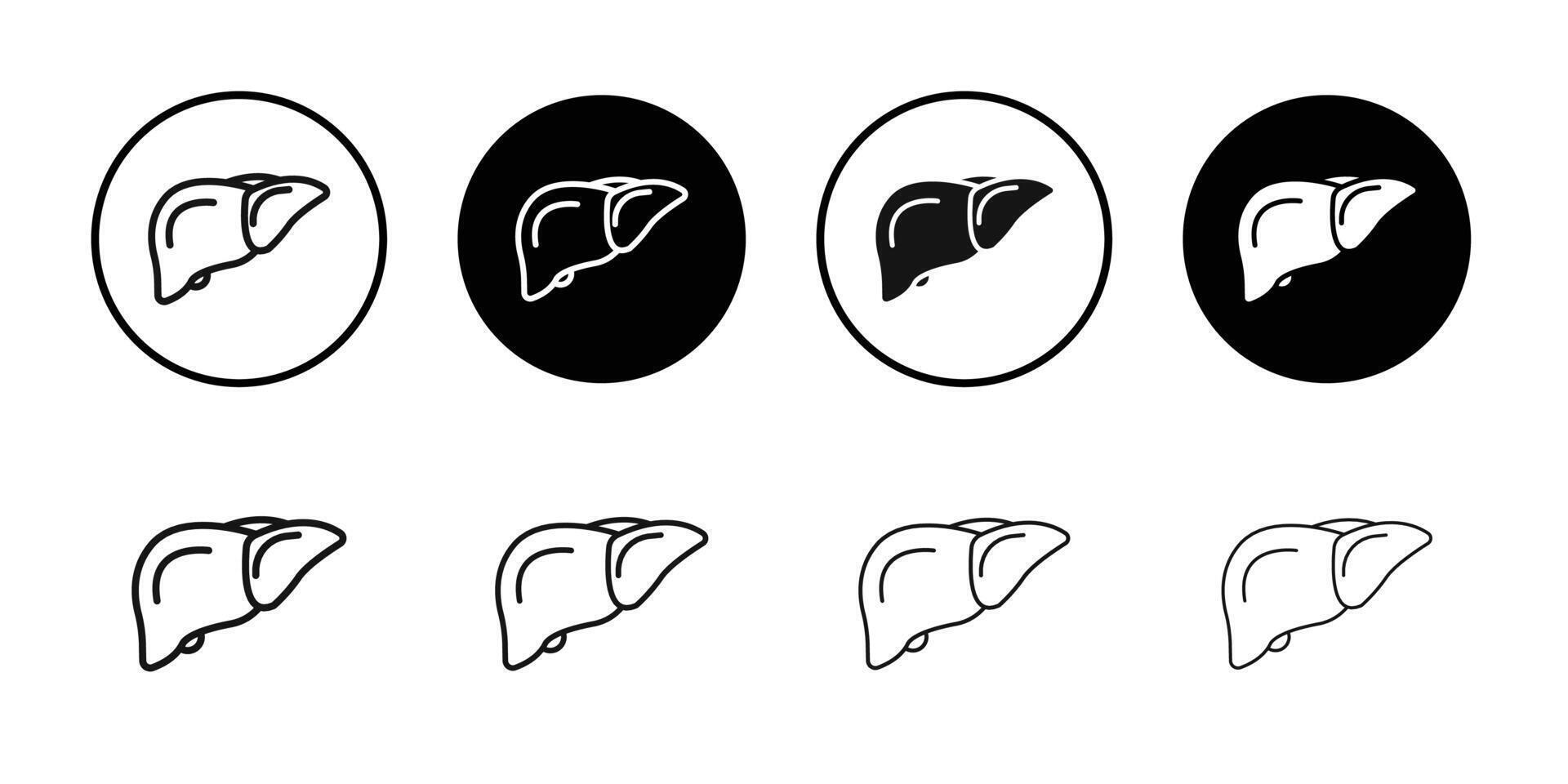 liver organ icon logo sign set outline vector