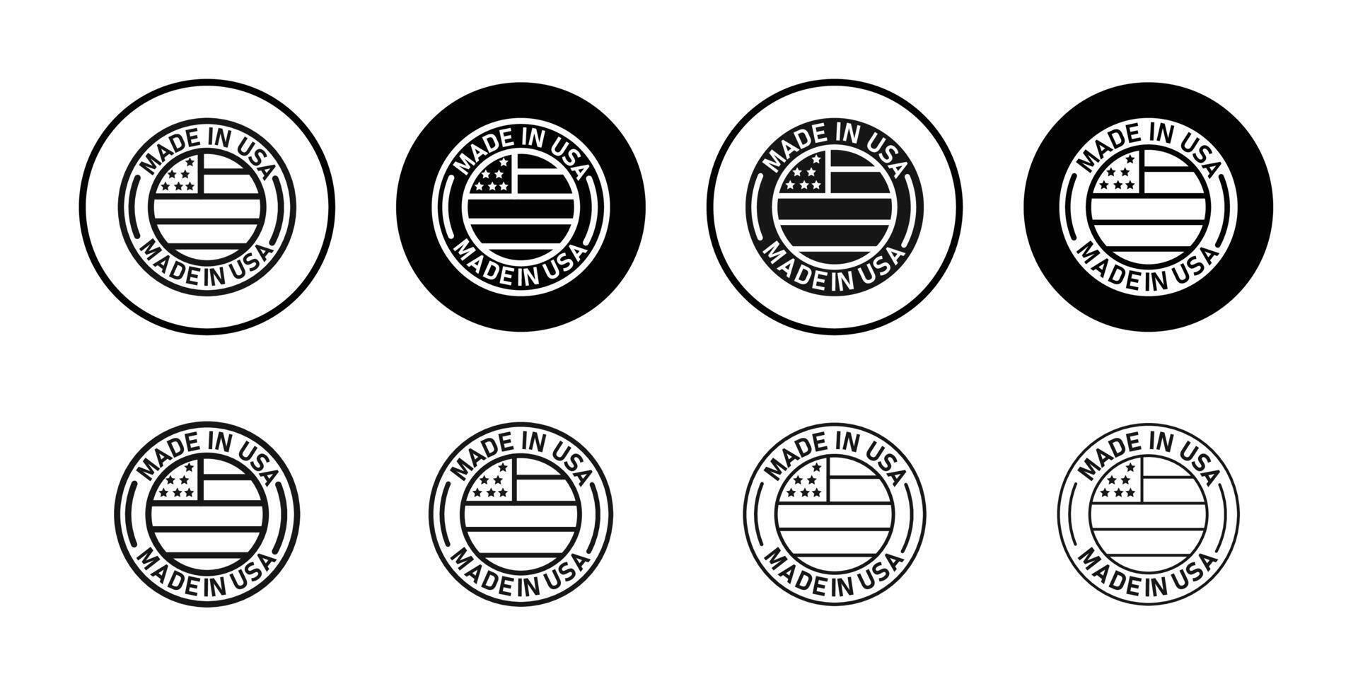Made in usa badge icon logo sign set outline vector
