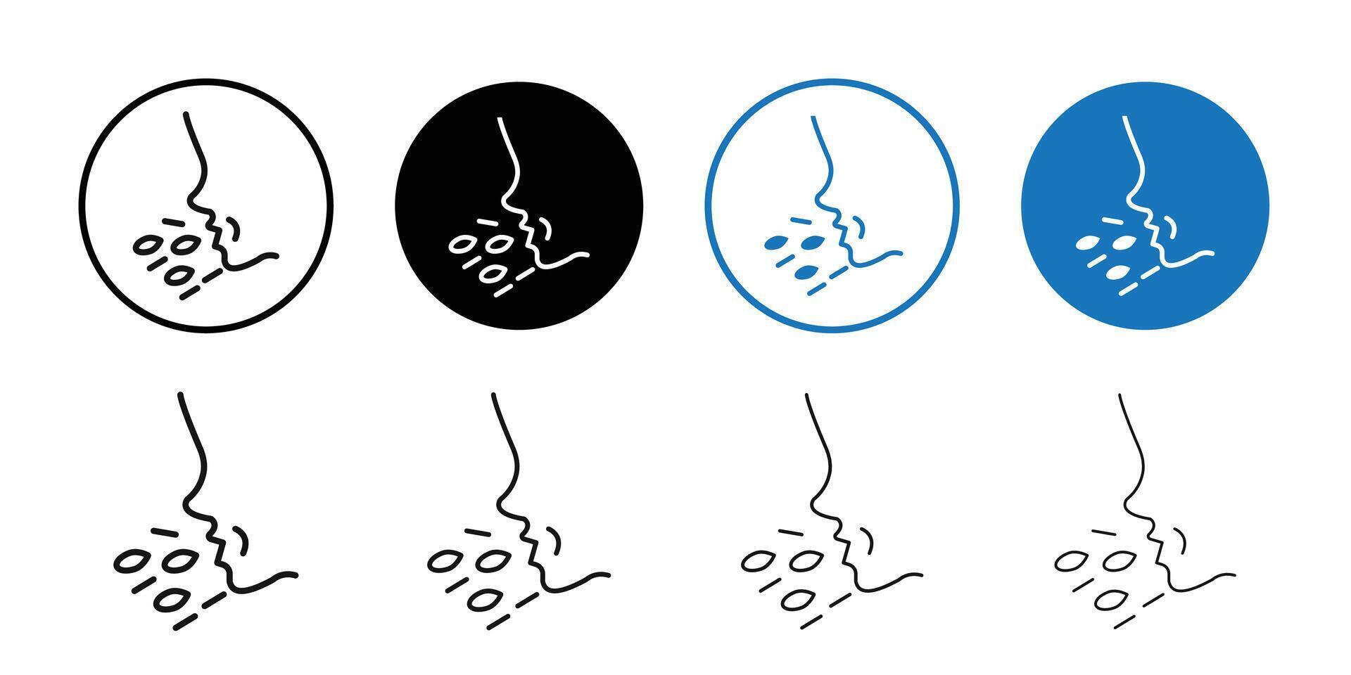 man coughs icon logo sign set outline vector