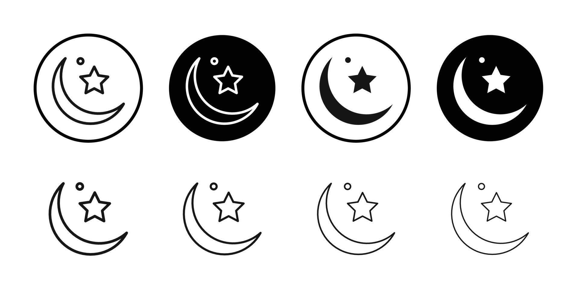 moon outline icon logo sign set outline vector