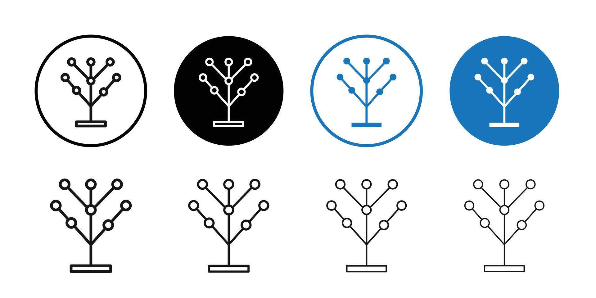 Phylogenetic tree icon logo sign set outline vector