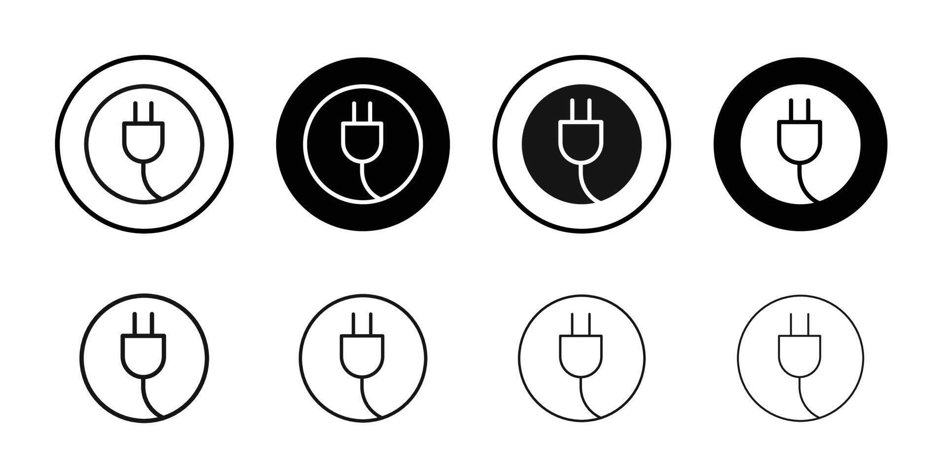 plug icon logo sign set outline vector