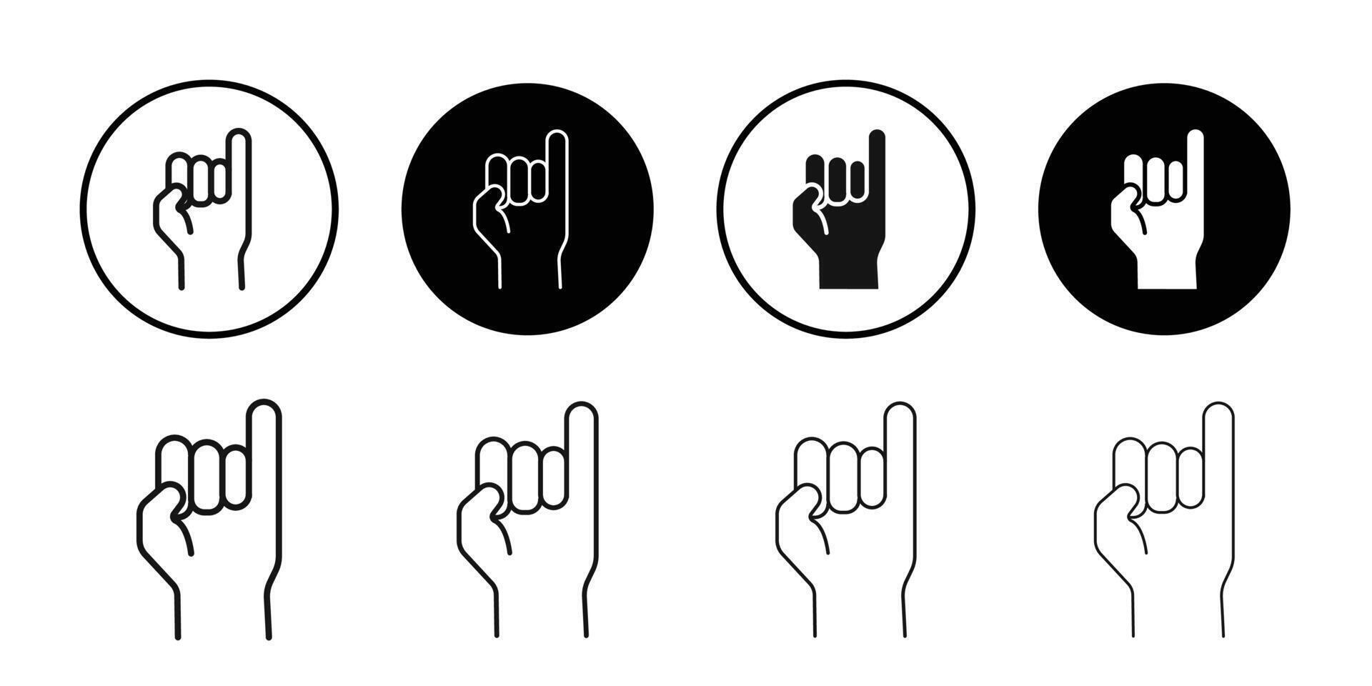 Promise finger gesture icon logo sign set outline vector