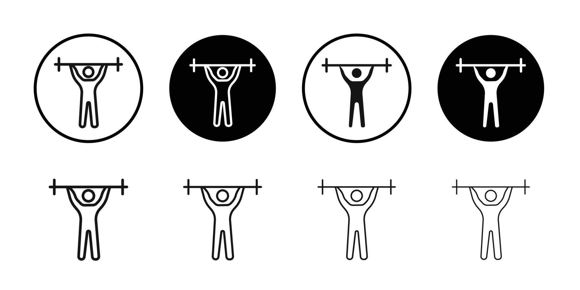 strength training icon logo sign set outline vector