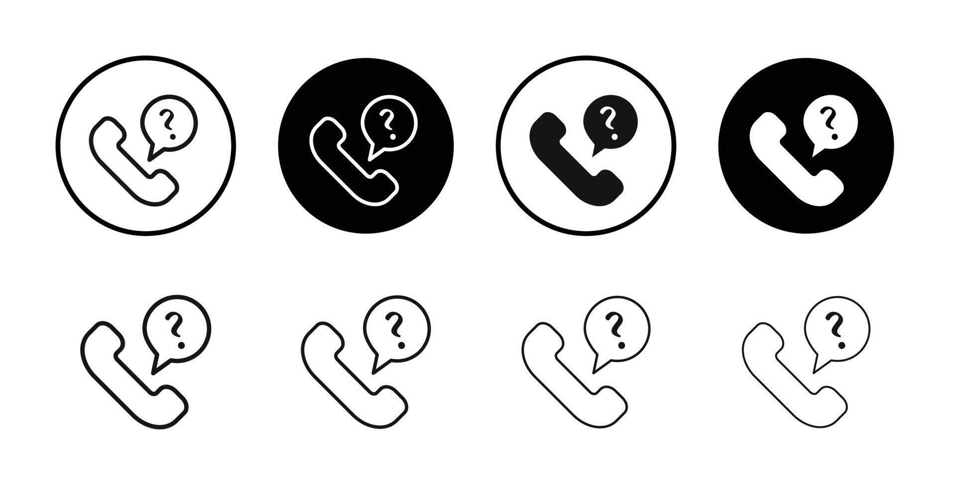 Support call service icon logo sign set outline vector