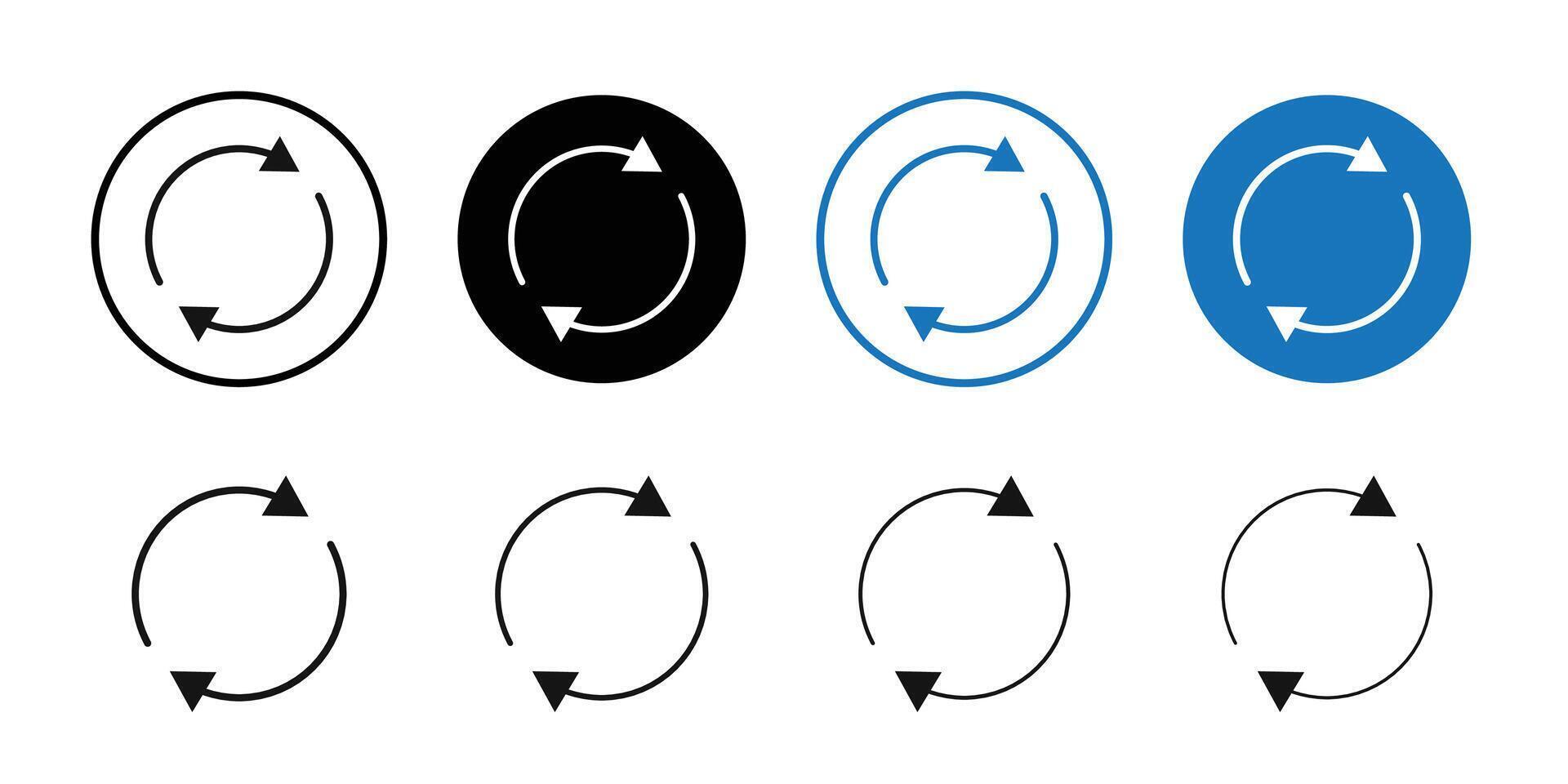 Synchronization icon logo sign set outline vector