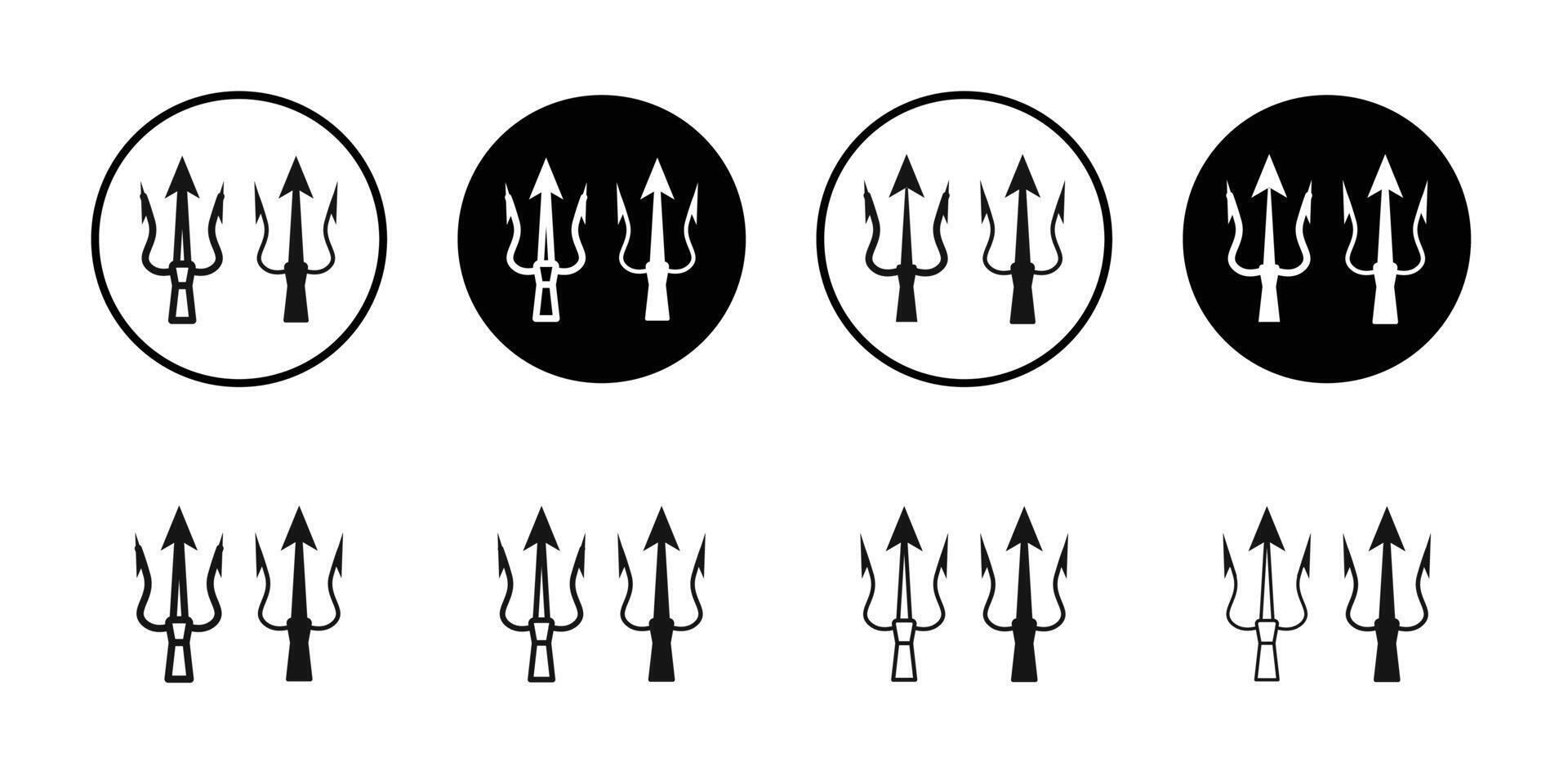 trident and poseidon icon logo sign set outline vector