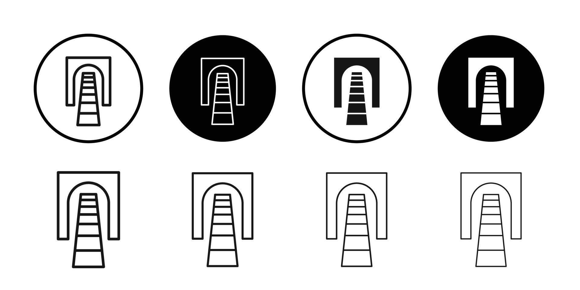 Tunnel mining industry icon logo sign set outline vector