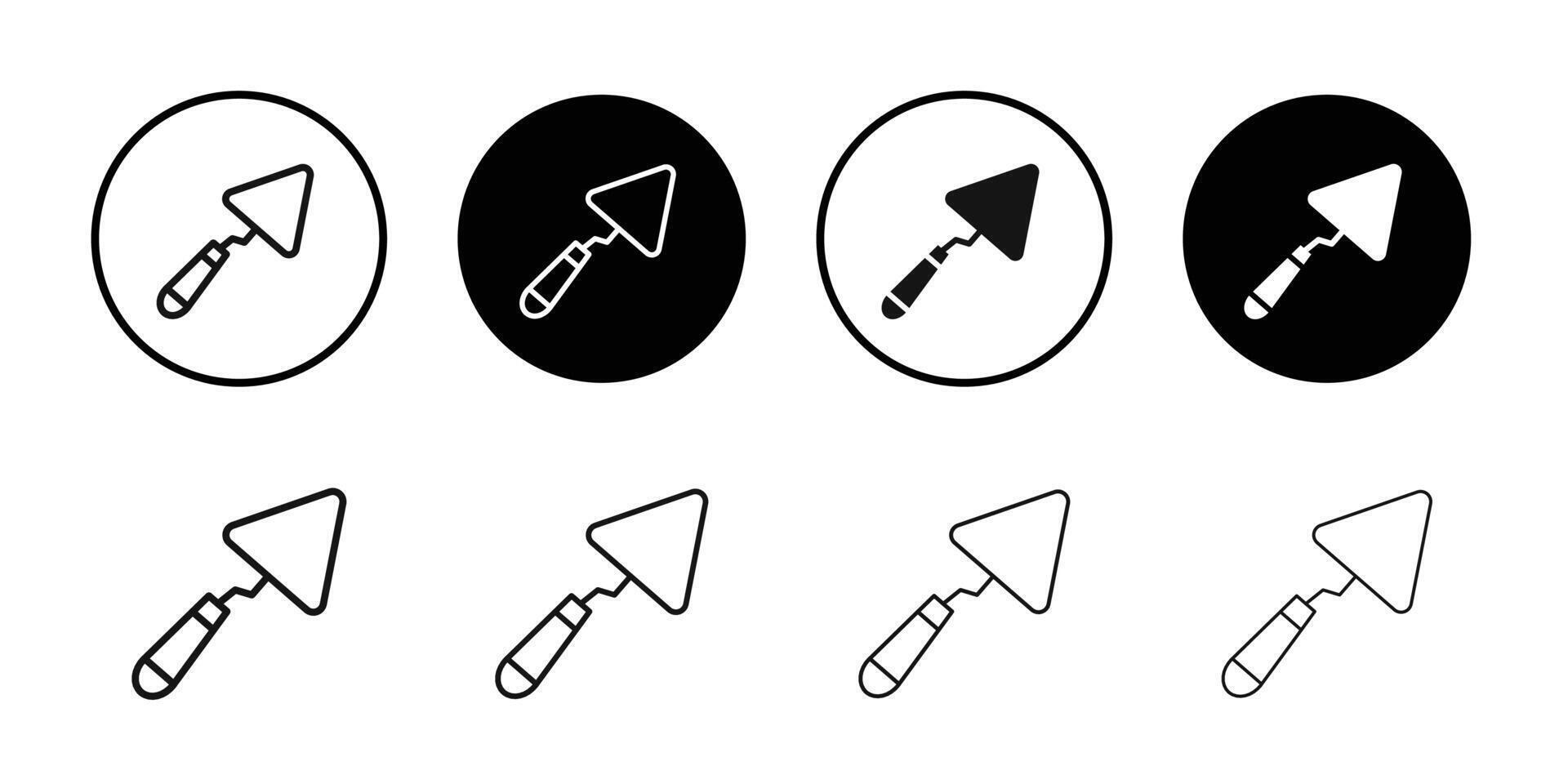 Trowel icon logo sign set outline vector