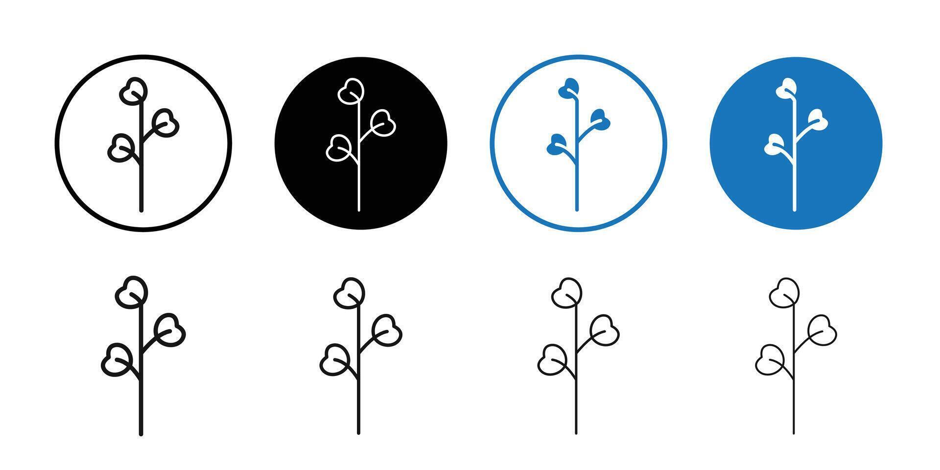 watercress vegetable icon logo sign set outline vector