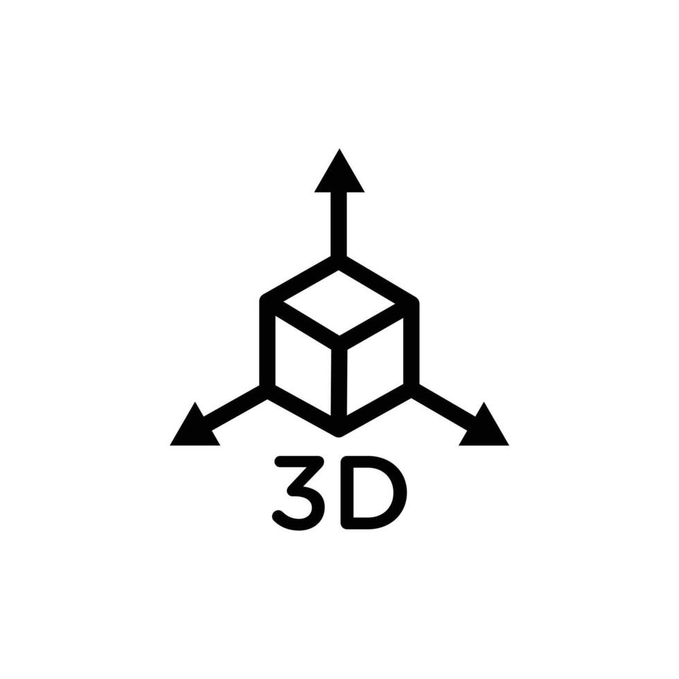 3D icon Black and white outline vector