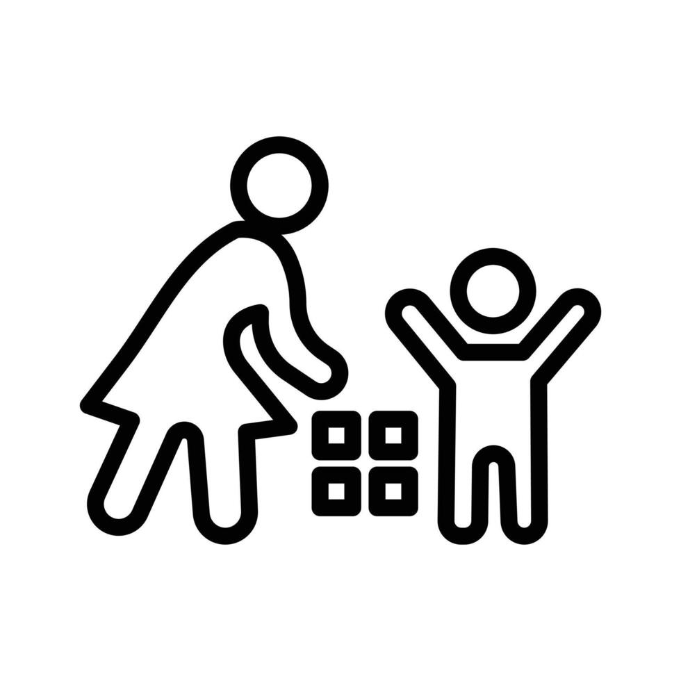 Babysitter icon Black and white outline vector
