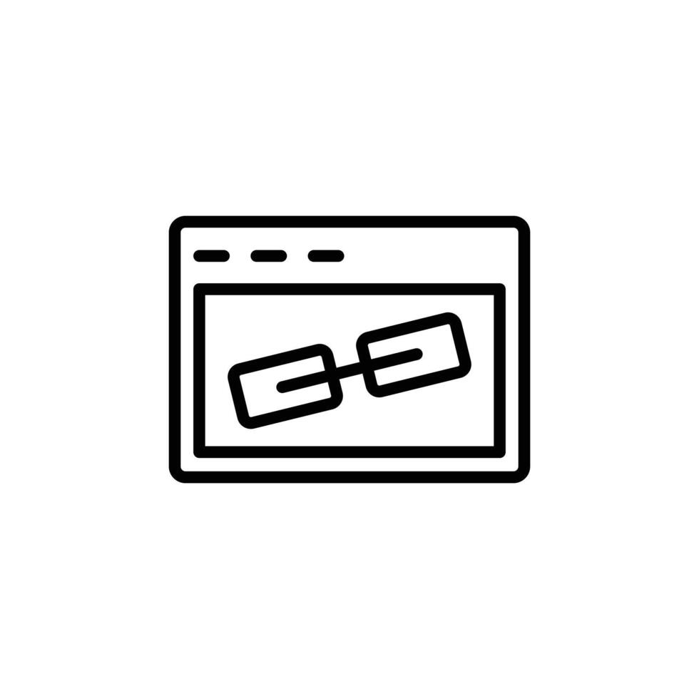 Backlink icon Black and white outline vector