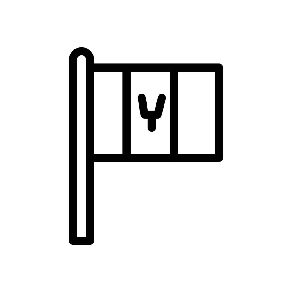 Barbados country flag icon Black and white outline vector